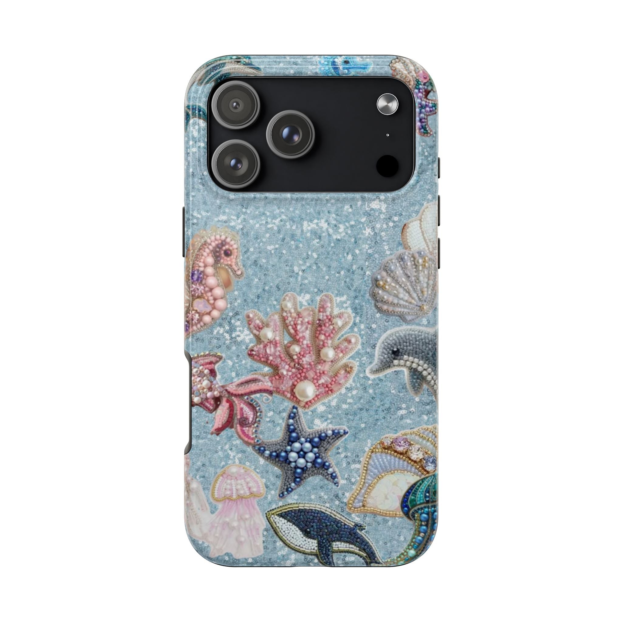 BLUE GLITTER WHIMSY OCEAN PHONE CASE