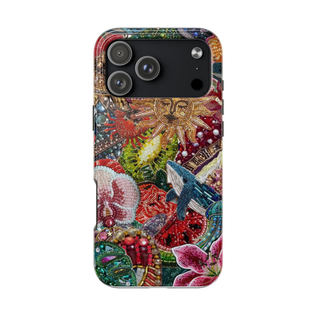 TEAL COQUETTE EMBELLISHMENTS PHONE CASE
