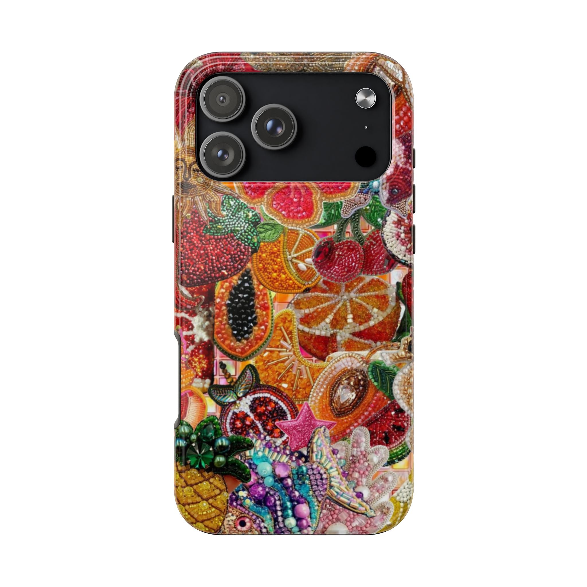 EMBELLISHED EXOTIC FRUITS PHONE CASE