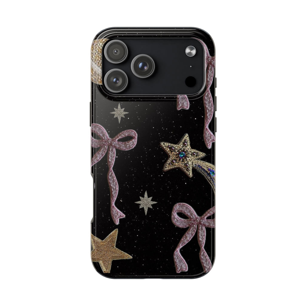 BLACK GALAXY BOWS PHONE CASE
