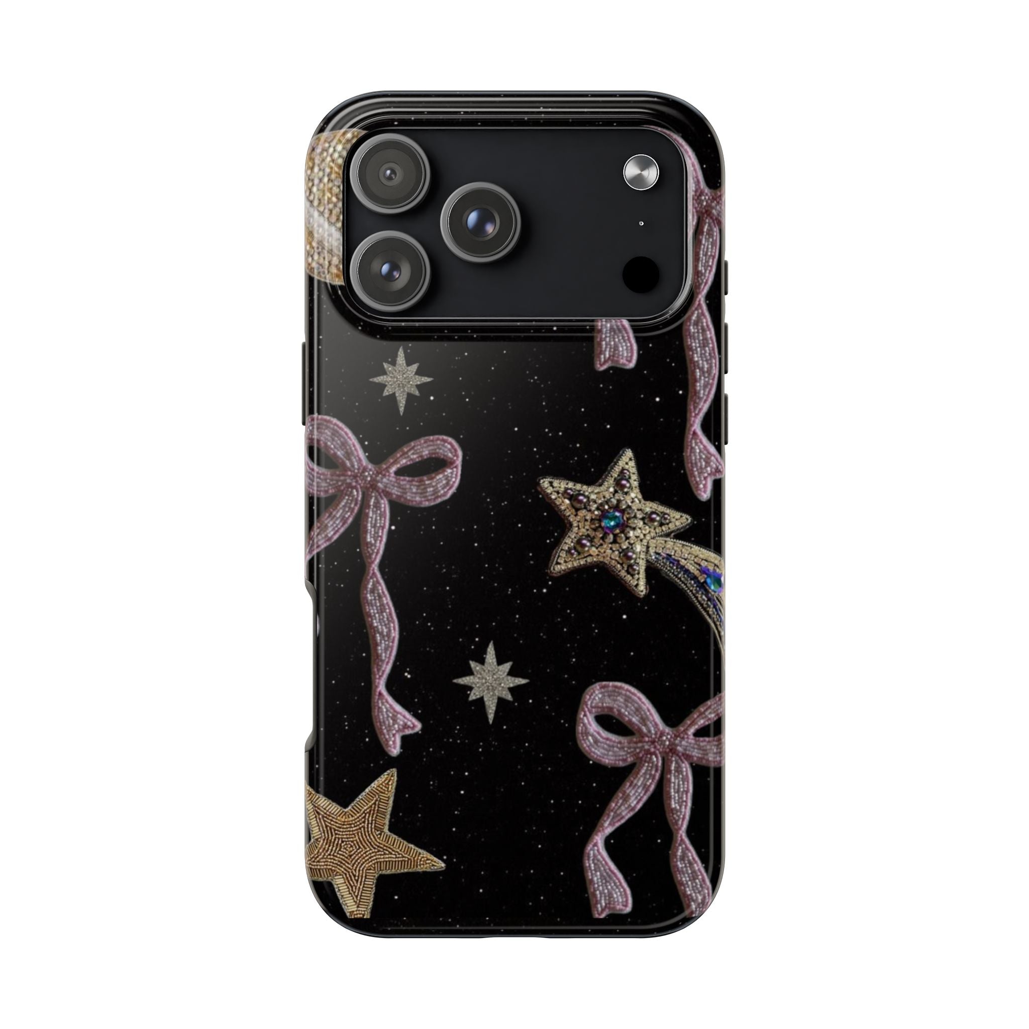 BLACK GALAXY BOWS PHONE CASE