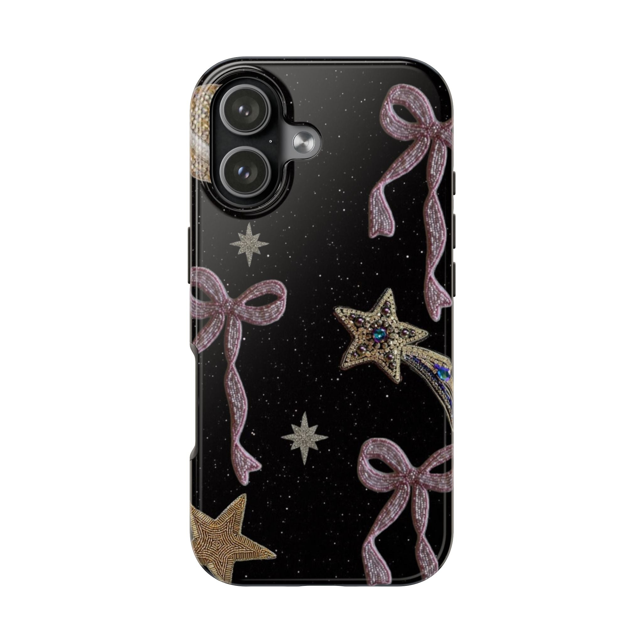 BLACK GALAXY BOWS PHONE CASE