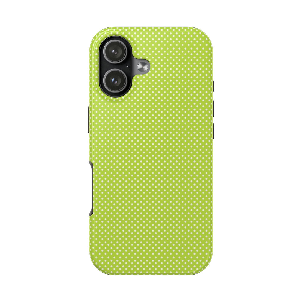 LIME GREEN MINI POLKA DOTS PHONE CASE