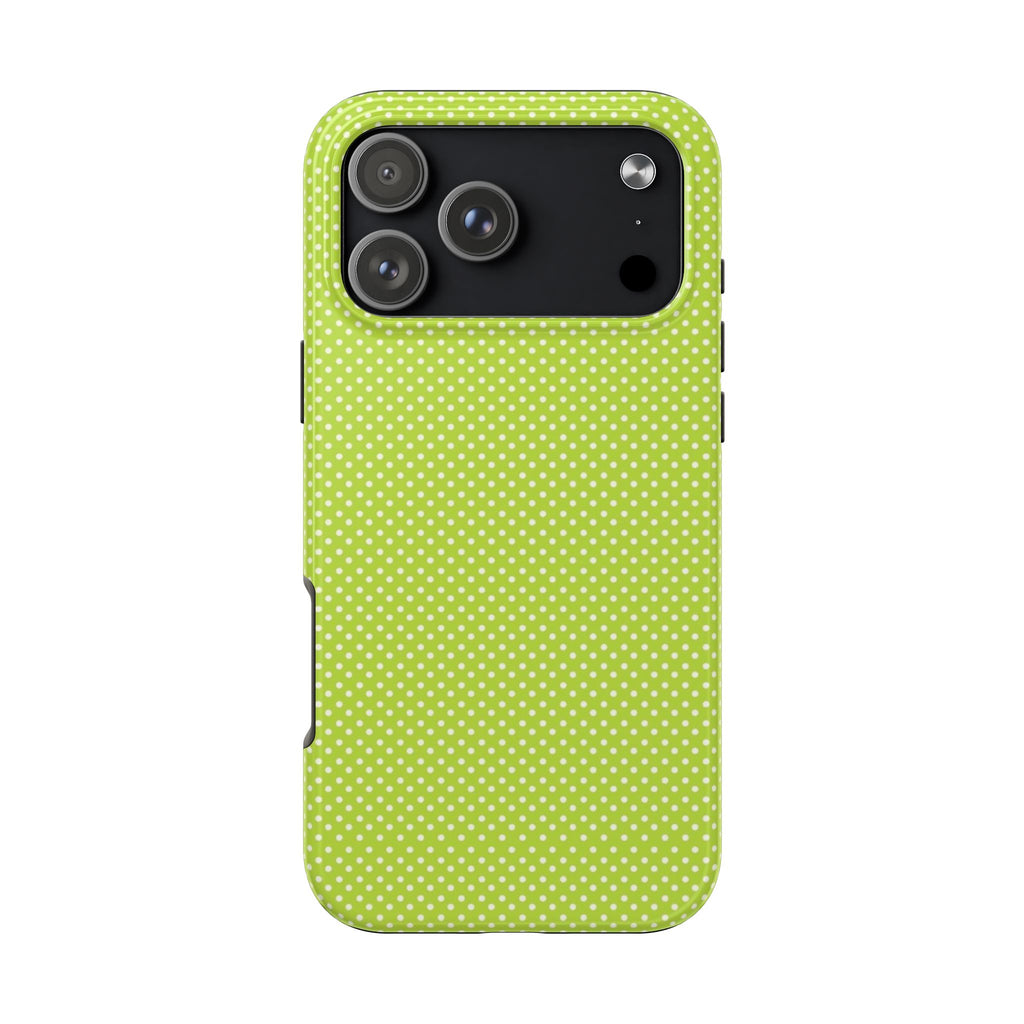 LIME GREEN MINI POLKA DOTS PHONE CASE