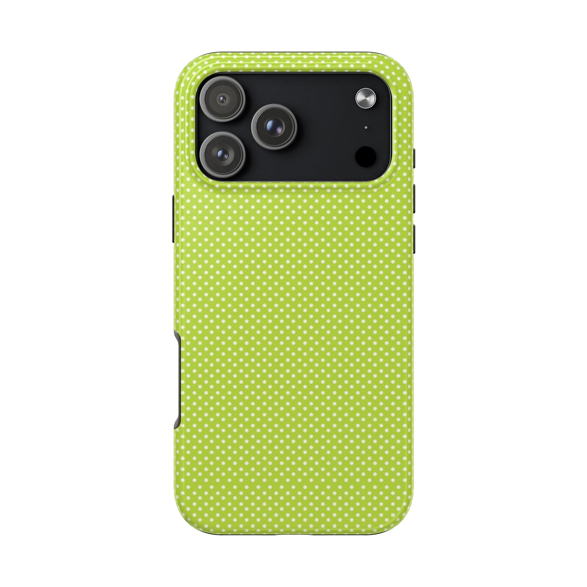 LIME GREEN MINI POLKA DOTS PHONE CASE