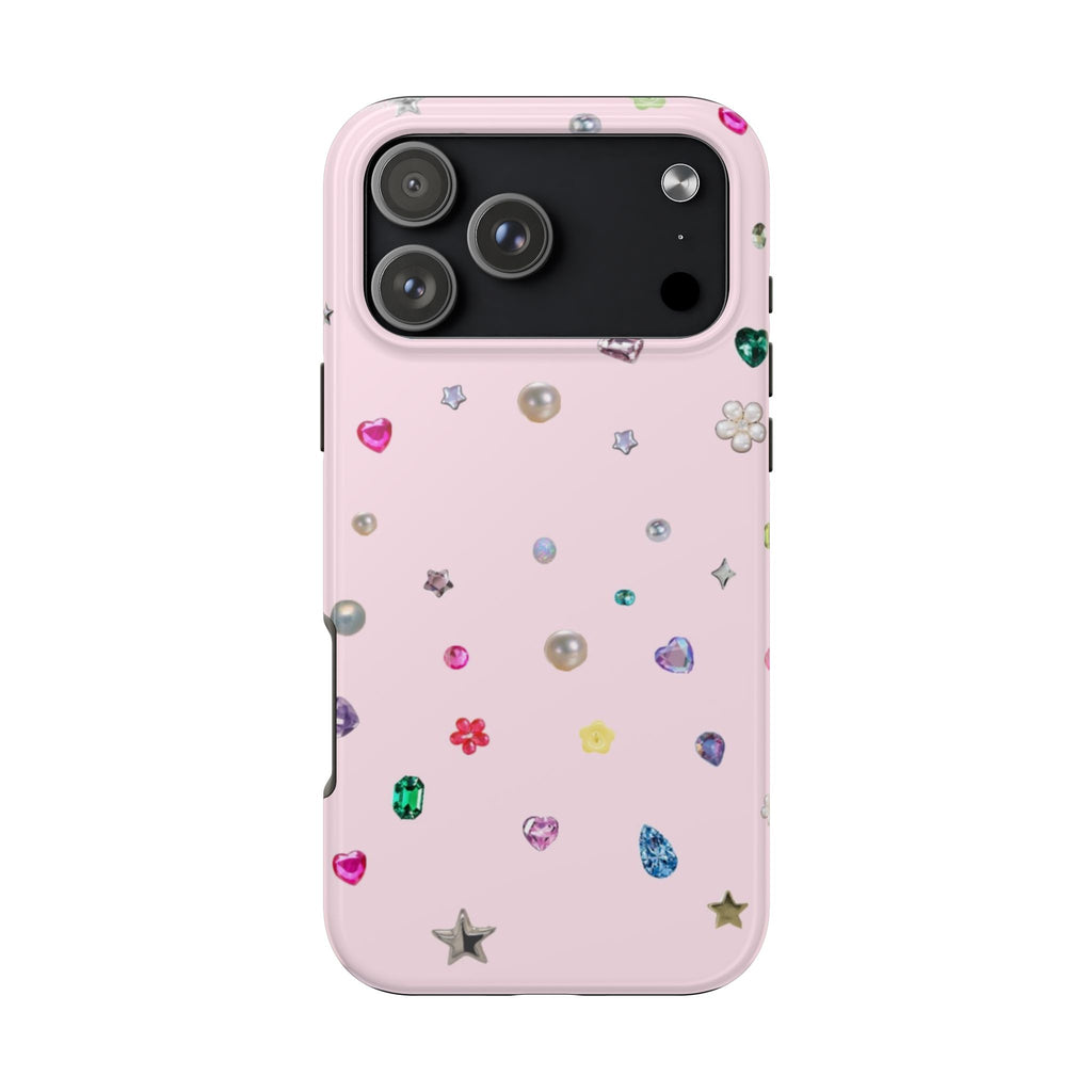 BABY PINK RHINESTONE GEMS PHONE CASE