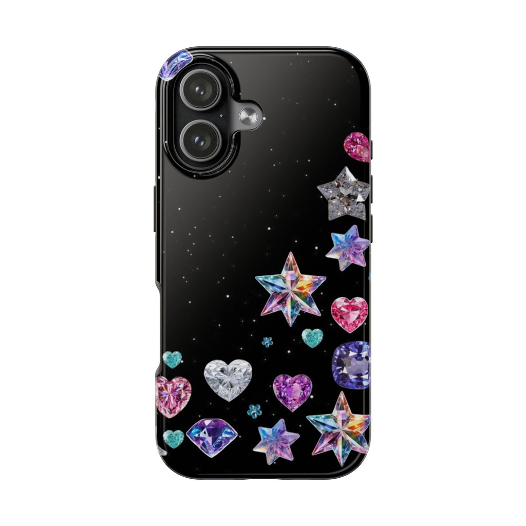 BLACK RHINESTONE GEMS PHONE CASE