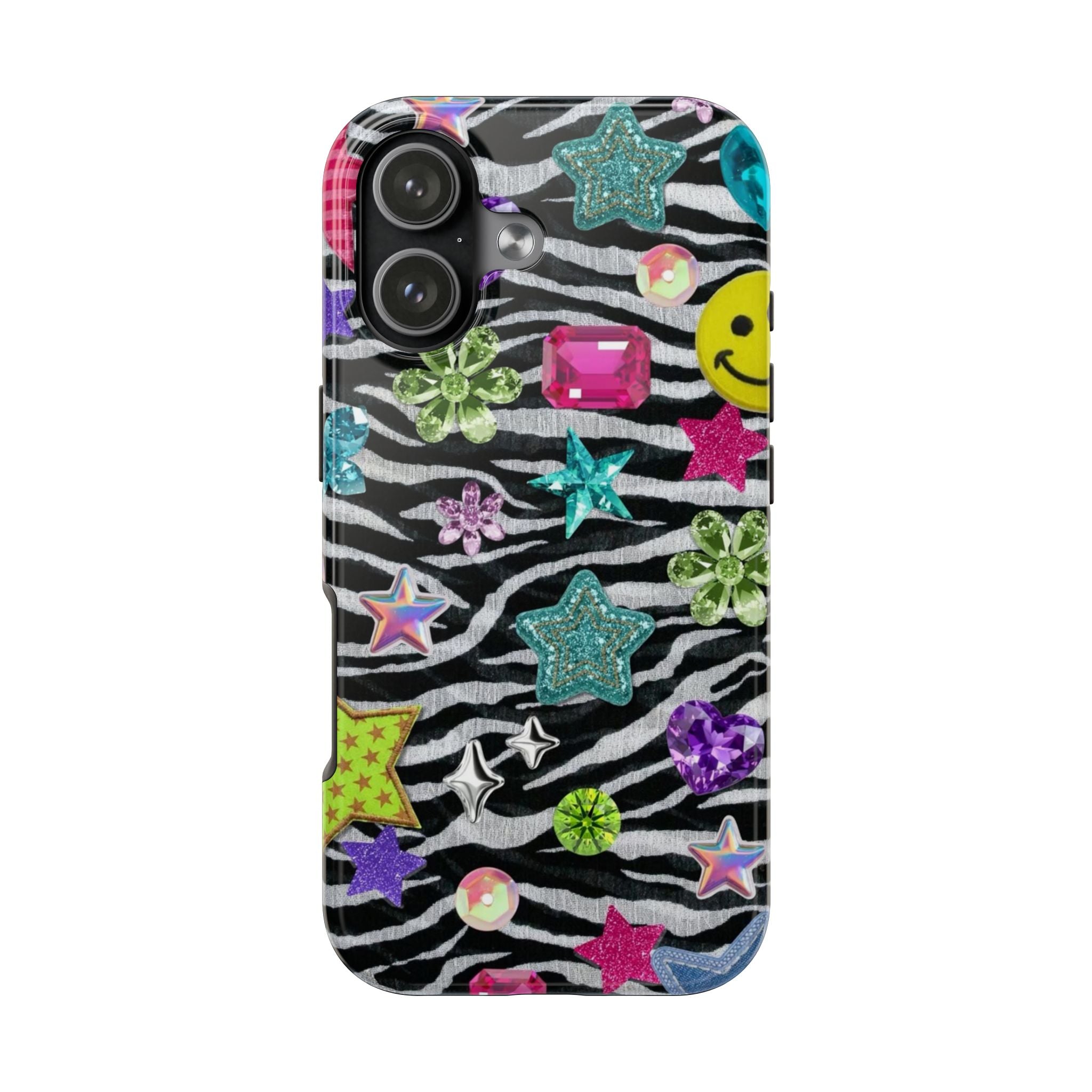 ZEBRA RHINESTONE GEMS PHONE CASE