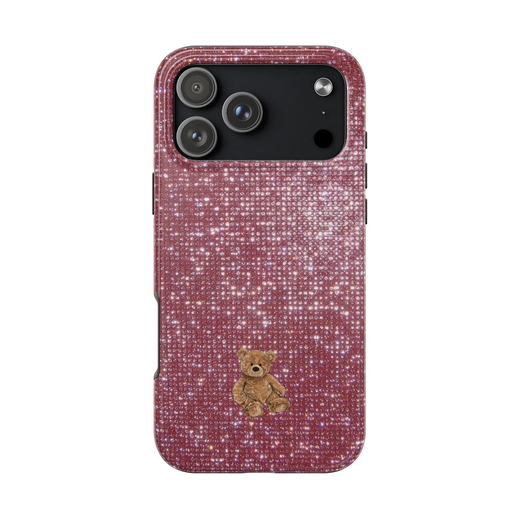 PINK MINI MOSAIC TEDDY BEAR PHONE CASE