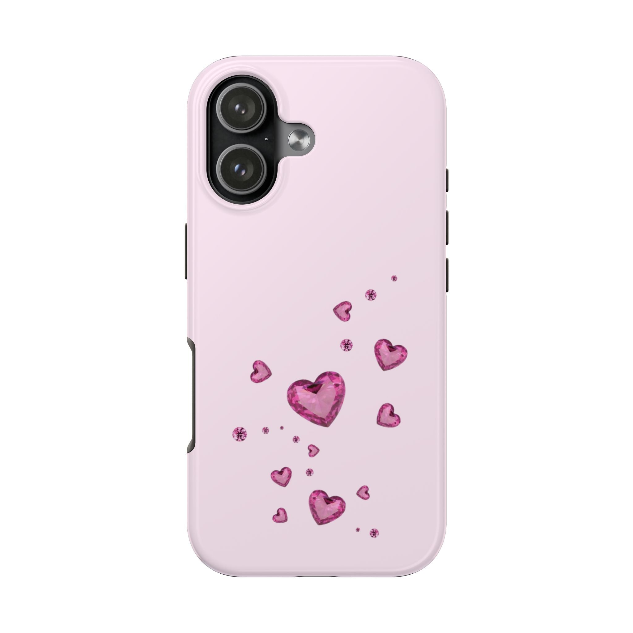PINK HEART RHINESTONE GEMS PHONE CASE