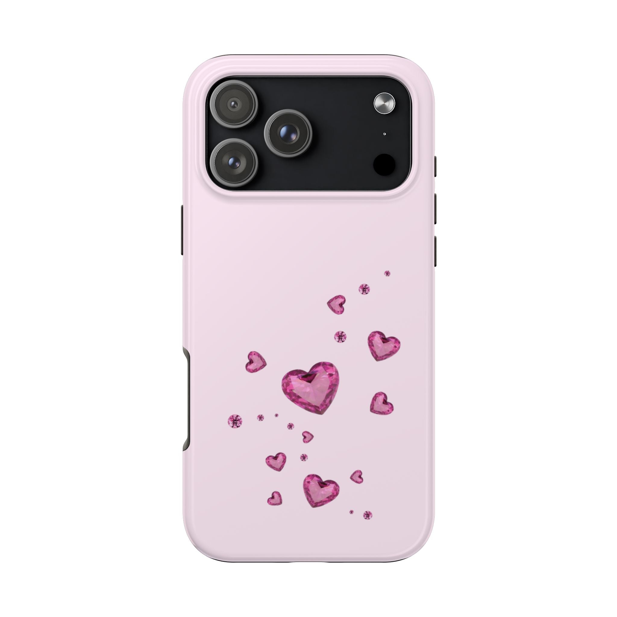 PINK HEART RHINESTONE GEMS PHONE CASE