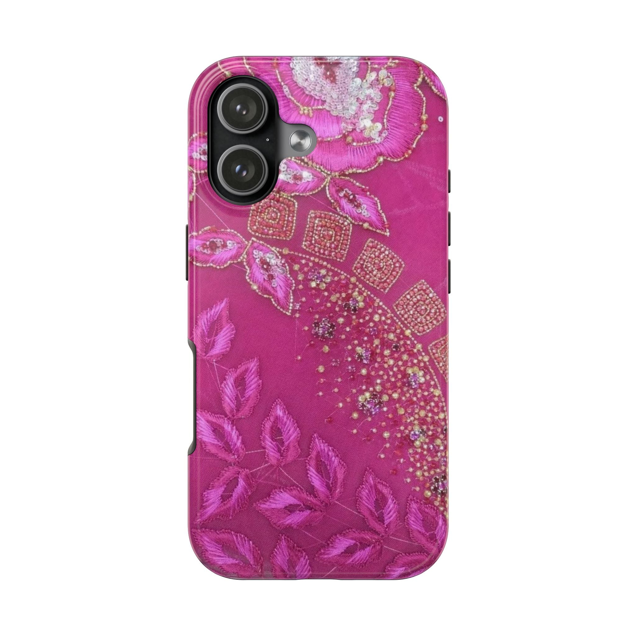 FUCHSIA PINK PRISM LEAVES PHONE CASE