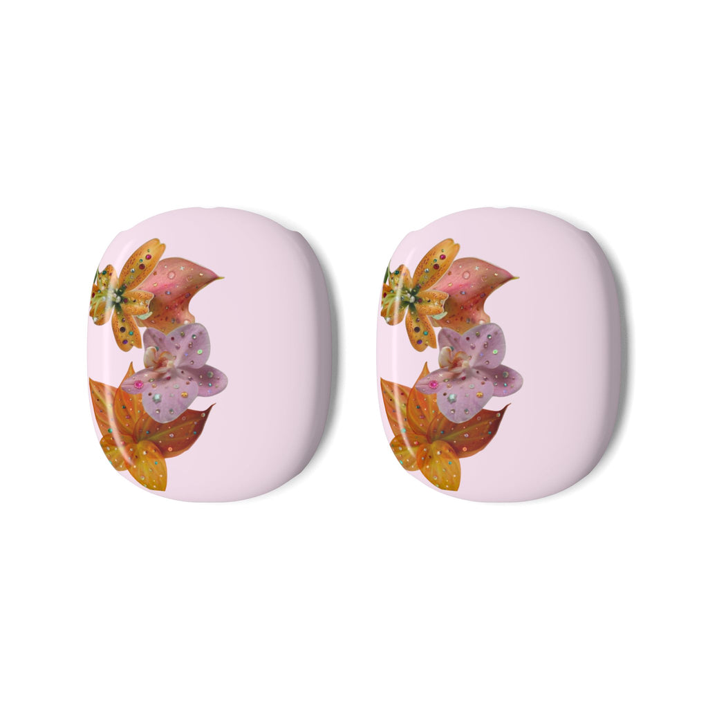 PINK EMBELLISHED LILY FLOWERS AIRPODS MAX CASE COVERS