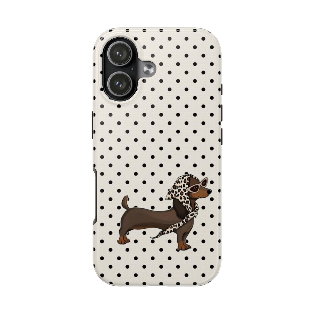 CLASSIC POLKA DOTS DACHSHUND PHONE CASE