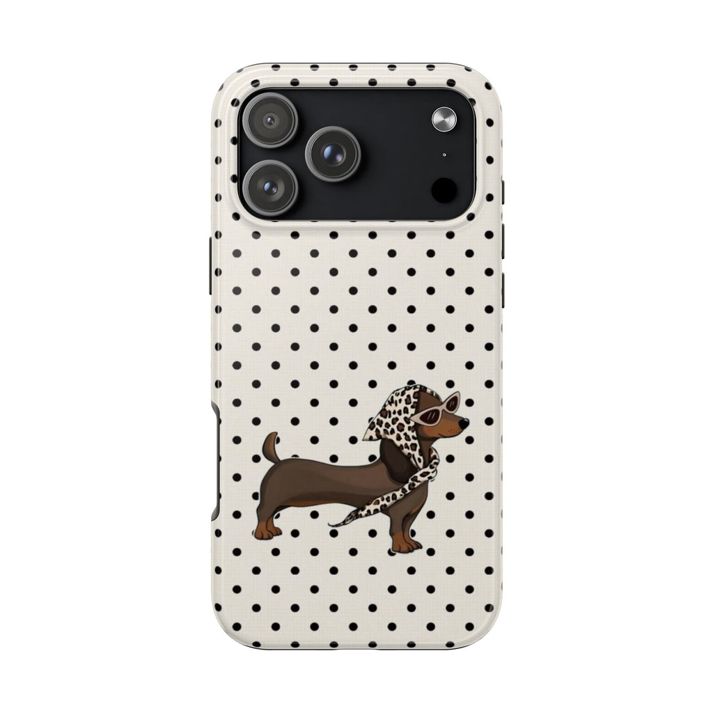 CLASSIC POLKA DOTS DACHSHUND PHONE CASE