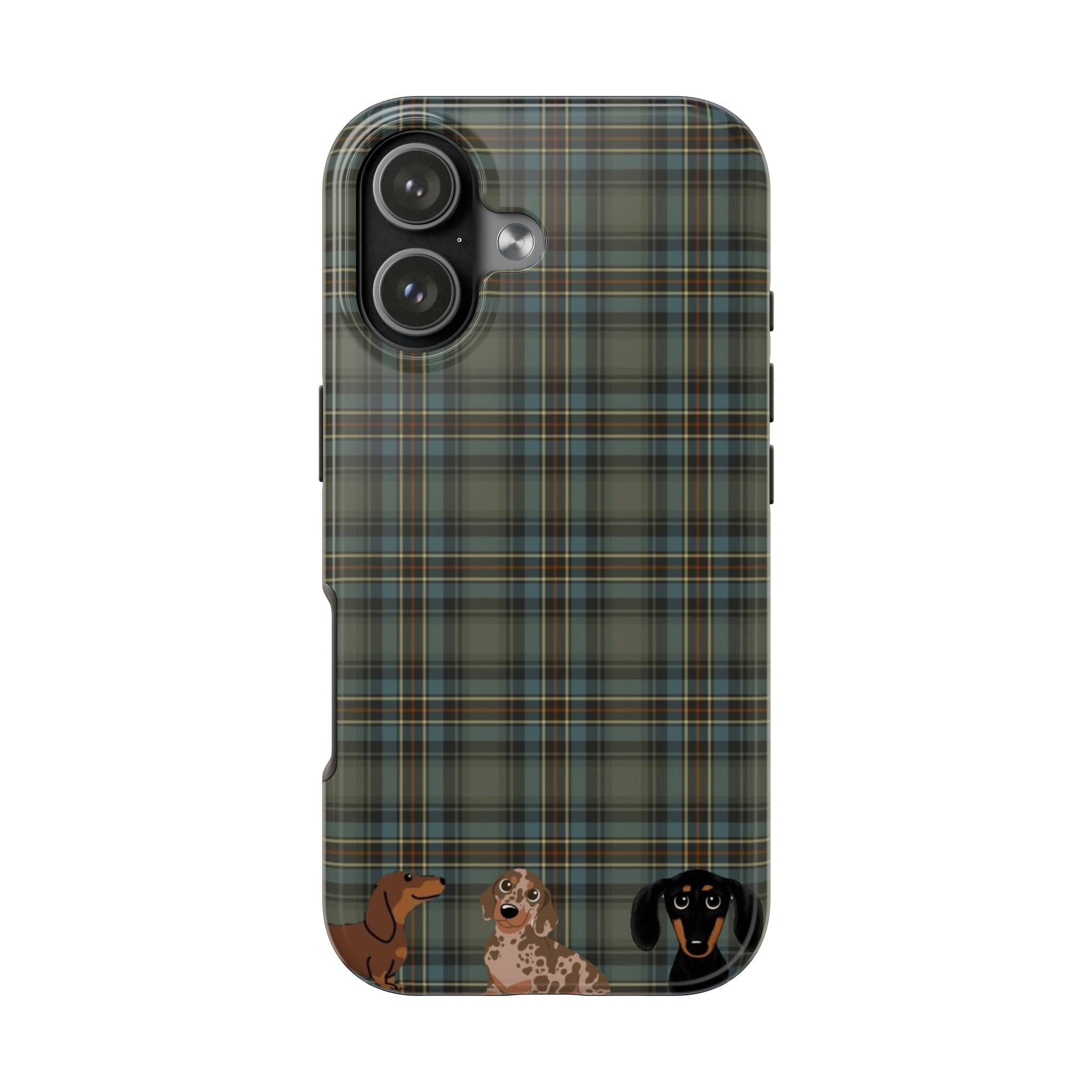 SCOTTISH TARTAN PLAID MINI DACHSHUNDS PHONE CASE