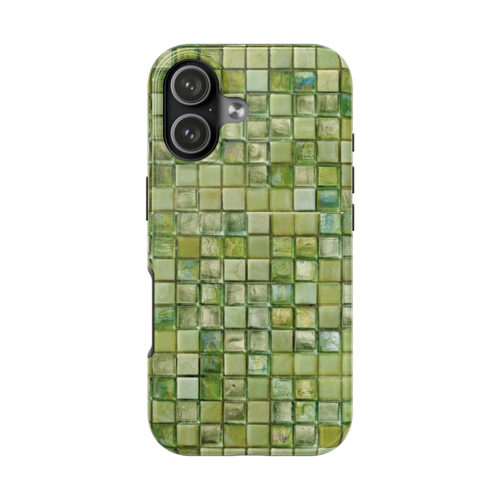 LIME GREEN MOSAIC PHONE CASE