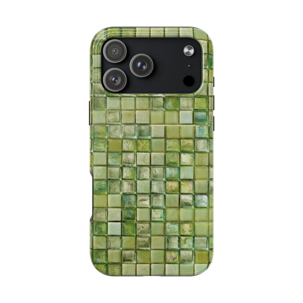 LIME GREEN MOSAIC PHONE CASE