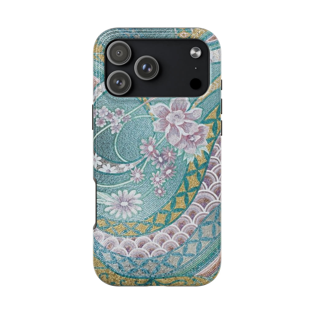 BLUE MOSAIC WHIMSY FLORAL PHONE CASE