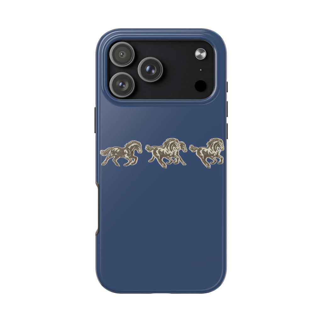 BLUE WESTERN HORSES PHONE CASE