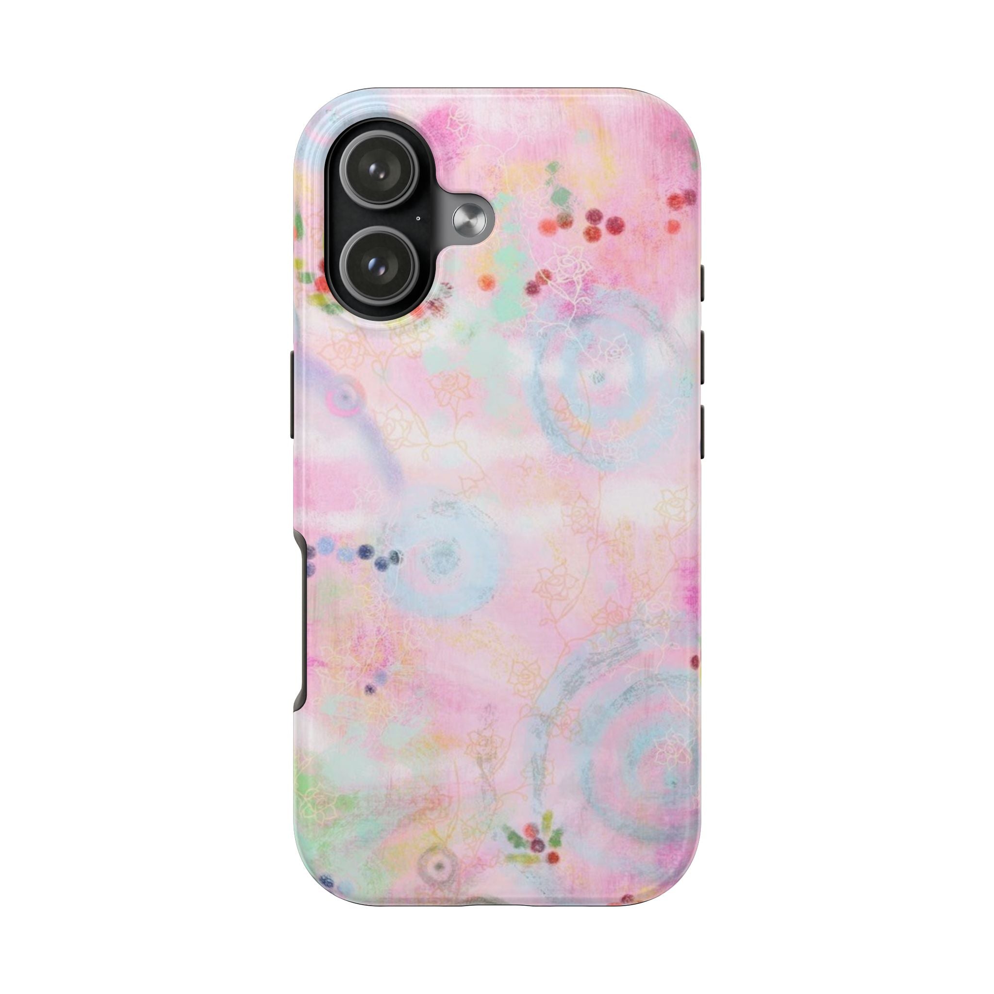 LIGHT PINK TIE-DYE FLORAL PHONE CASE