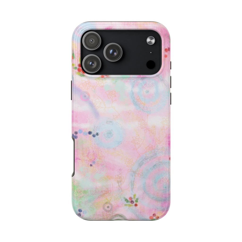 LIGHT PINK TIE-DYE FLORAL PHONE CASE