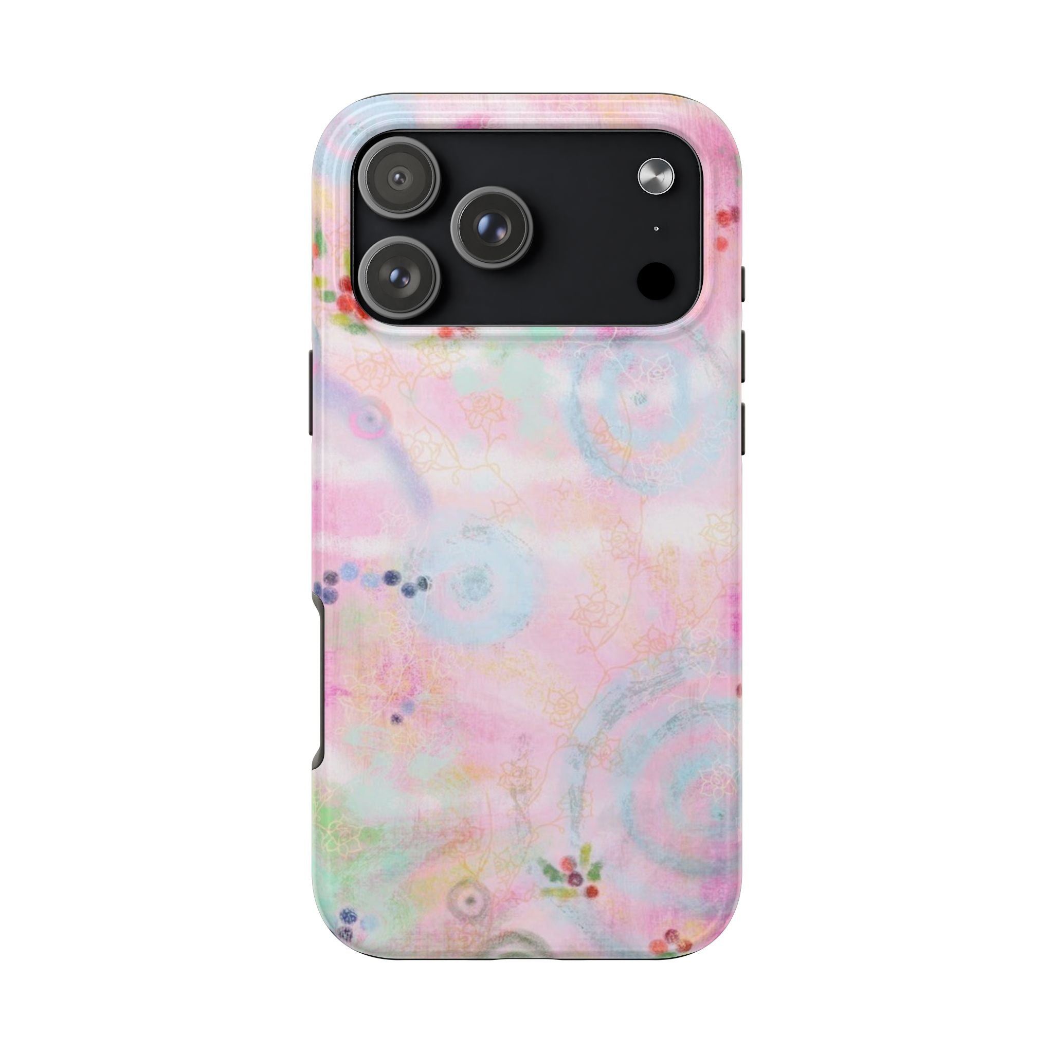 LIGHT PINK TIE-DYE FLORAL PHONE CASE