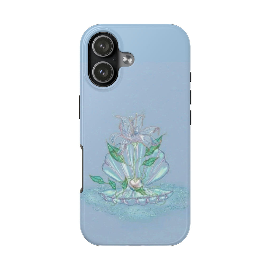 BLUE WHIMSY PEARLED SHELL PHONE CASE
