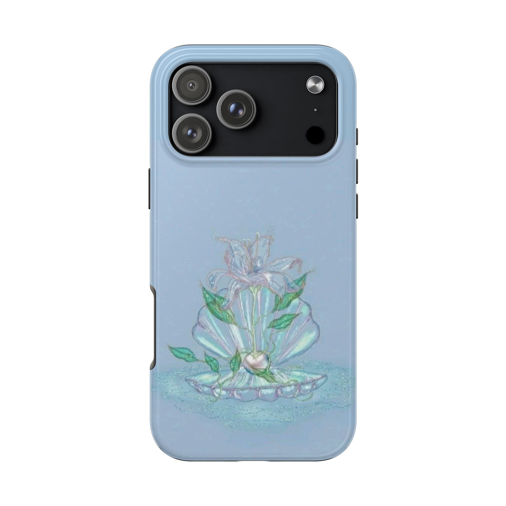 BLUE WHIMSY PEARLED SHELL PHONE CASE
