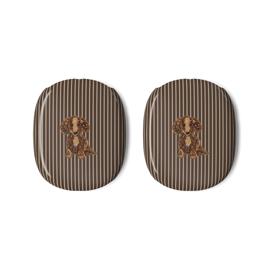 BROWN STRIPES WHIMSY DACHSHUND AIRPODS MAX CASE COVERS