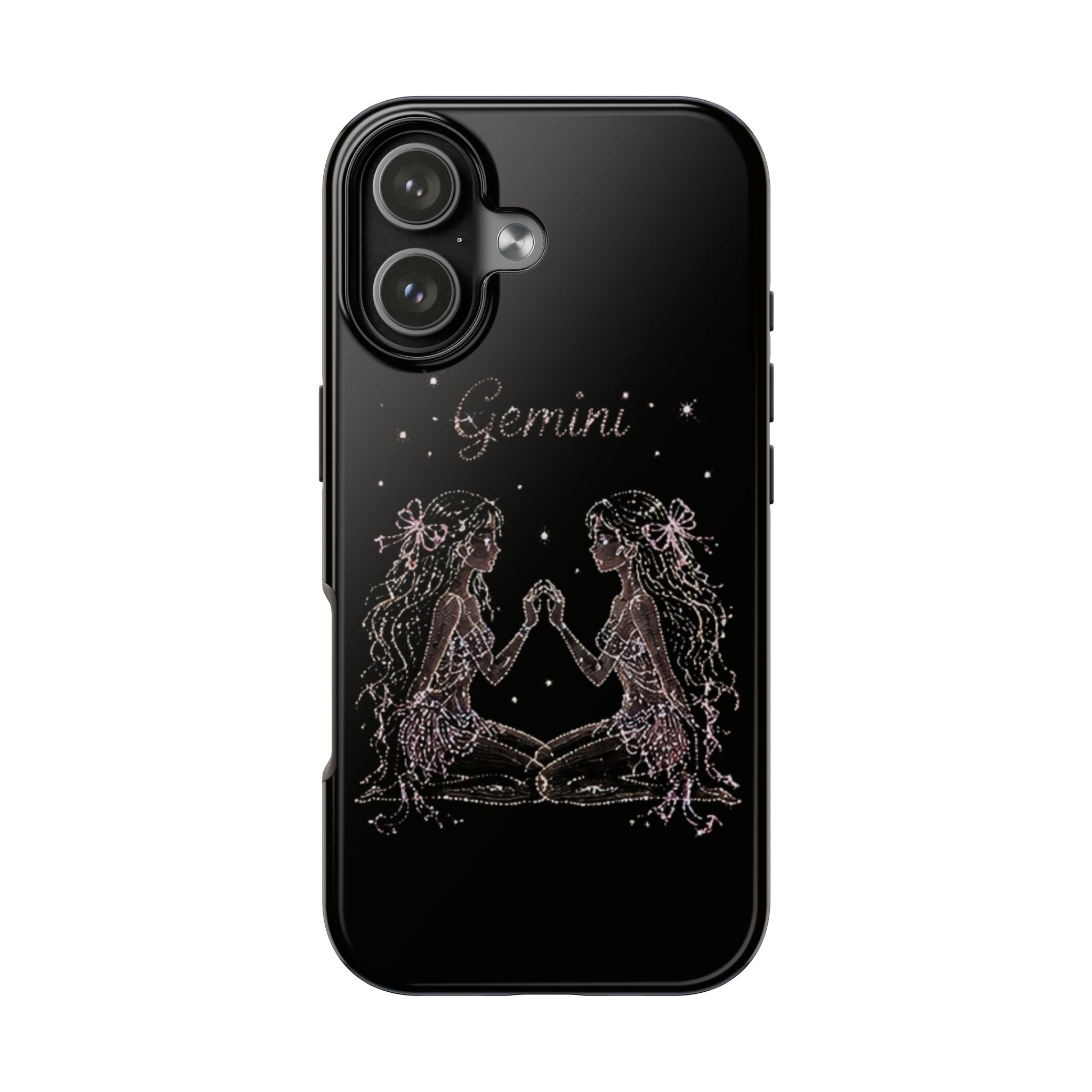 BLACK GEMINI TWINS PHONE CASE