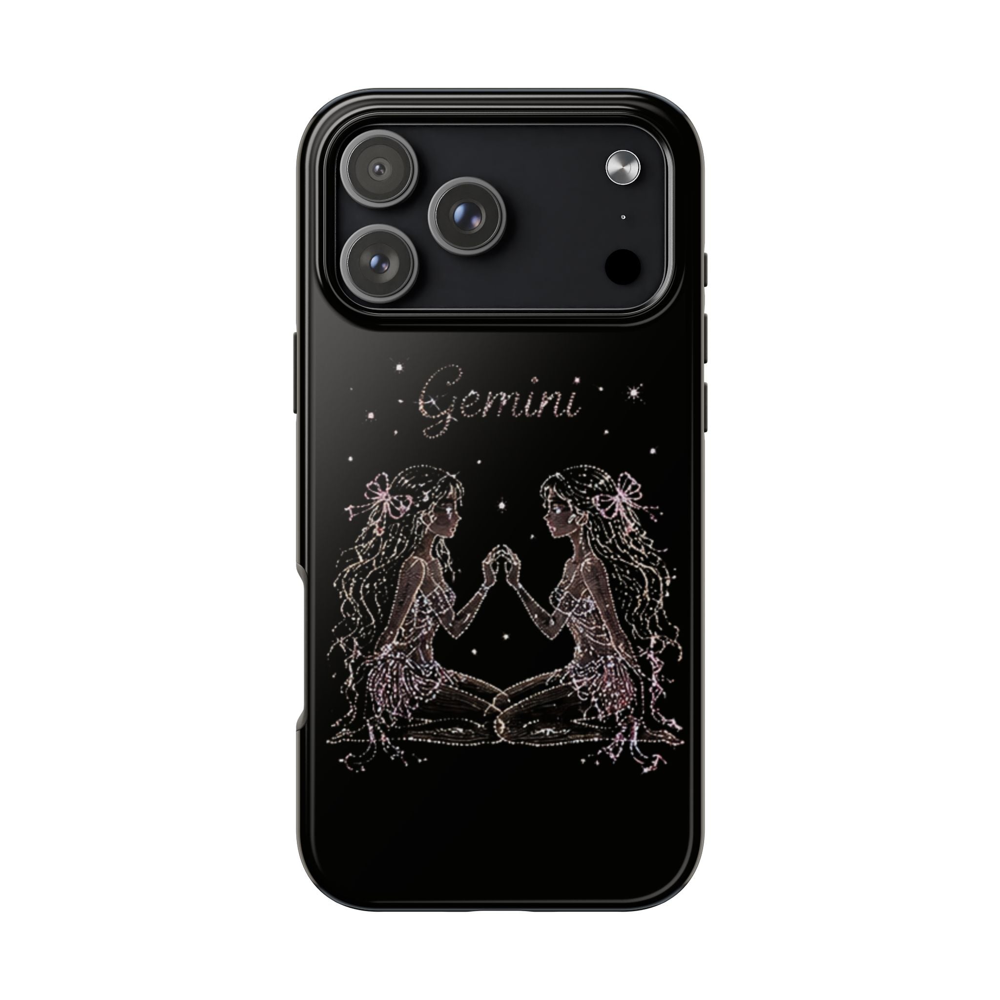 BLACK GEMINI TWINS PHONE CASE