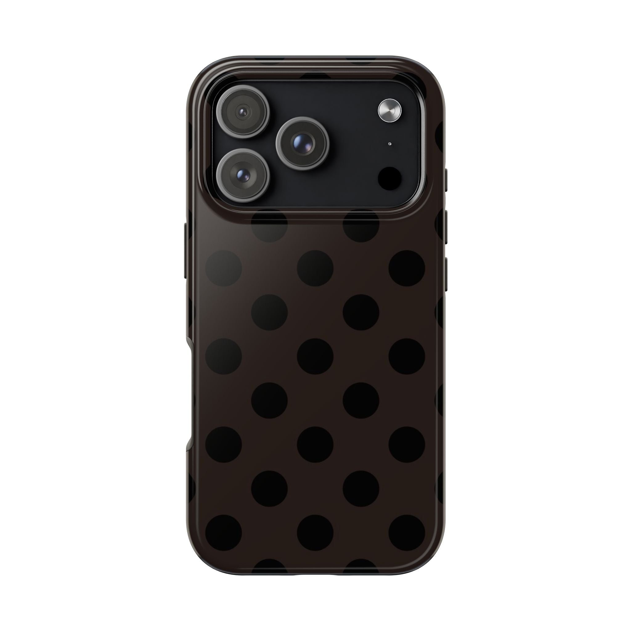 DARK BROWN POLKA DOTS PHONE CASE