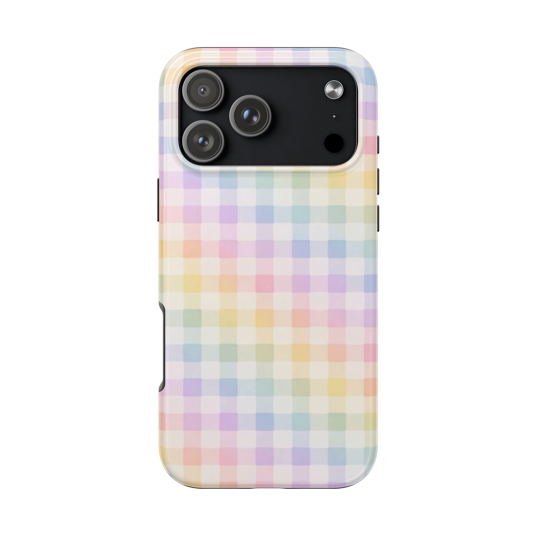 RAINBOW GLOW CHECKERED PHONE CASE