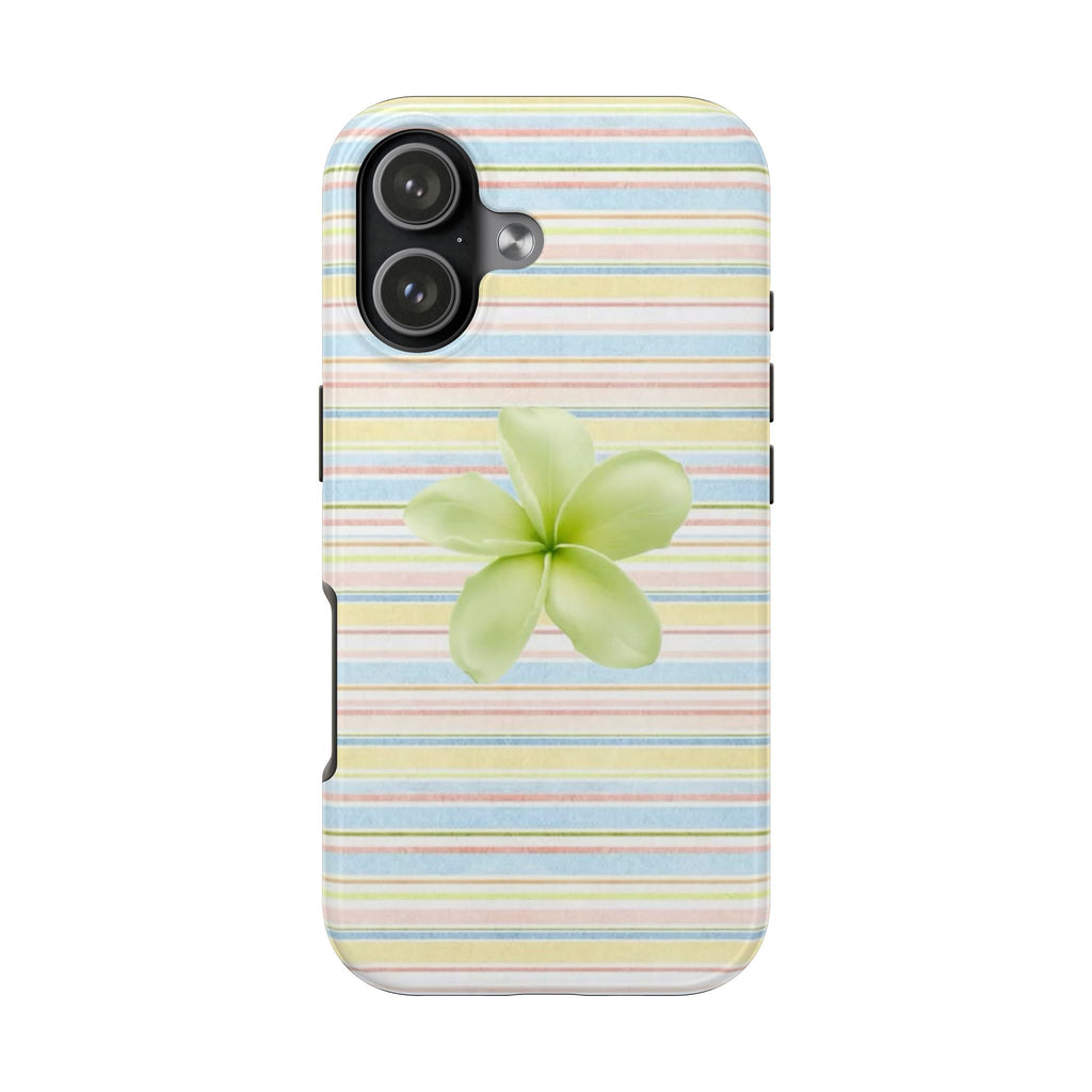BLUE STRIPES FLOWER PHONE CASE