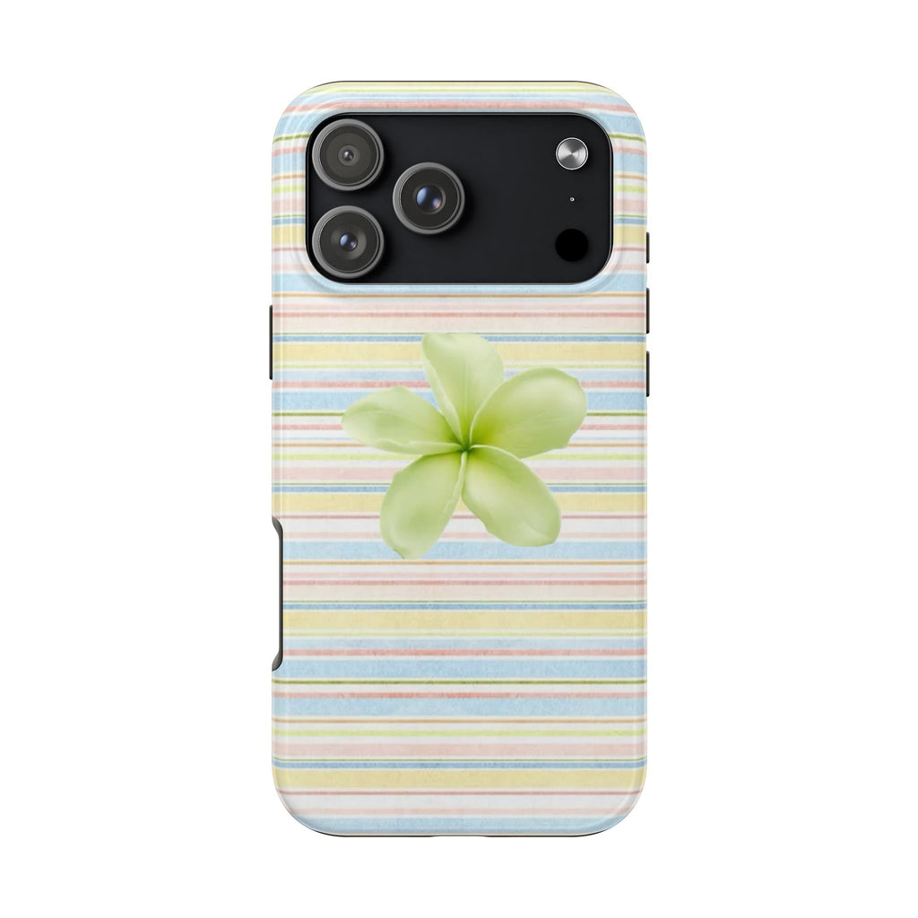 BLUE STRIPES FLOWER PHONE CASE