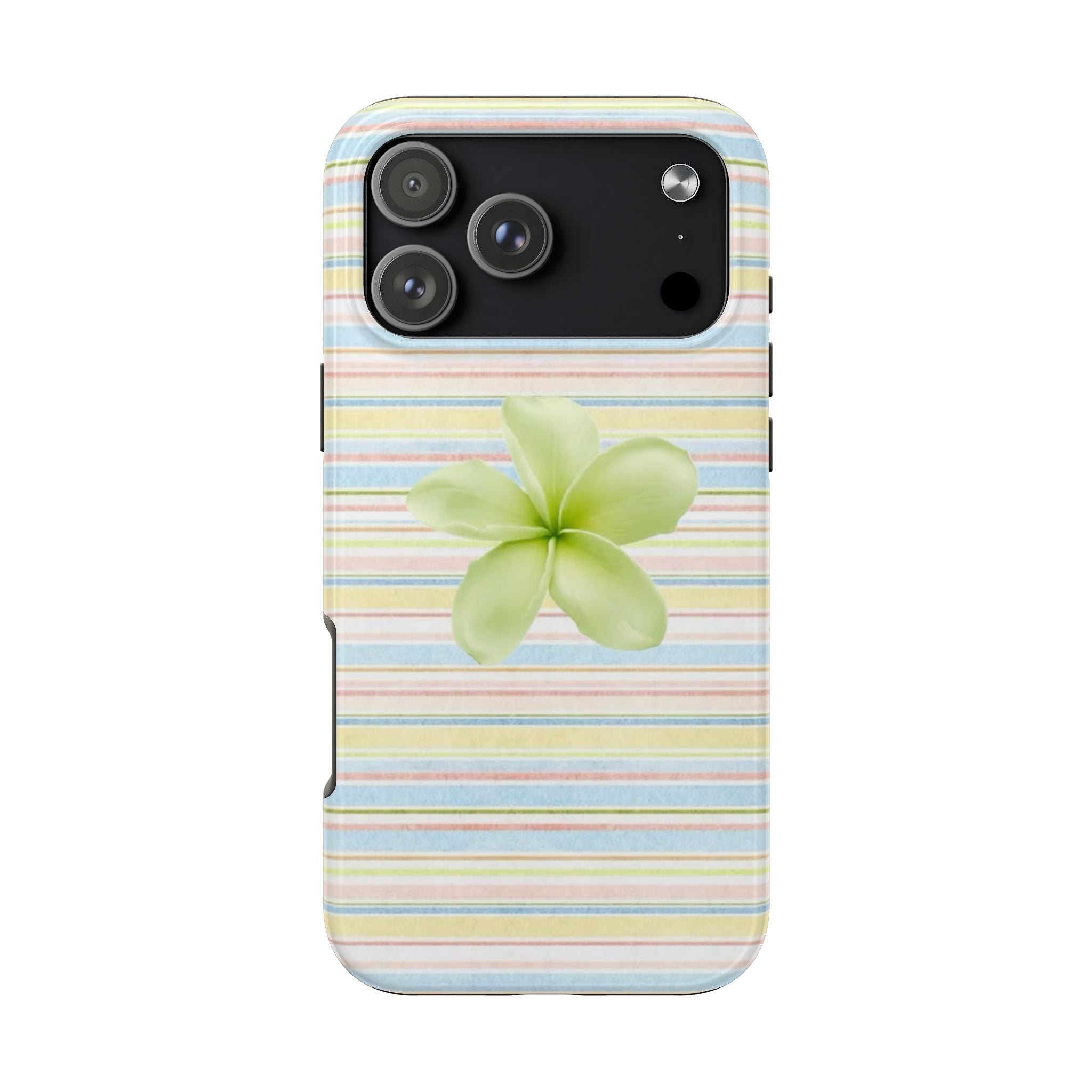 BLUE STRIPES FLOWER PHONE CASE