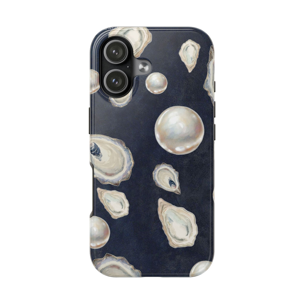 NAVY PEARL OYSTERS PHONE CASE