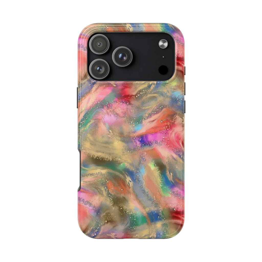 GOLD RAINBOW SWIRL PHONE CASE