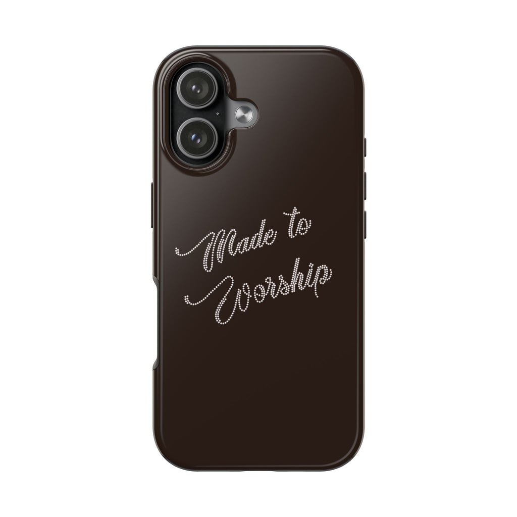 BROWN MADE TO WORSHIP PHONE CASE