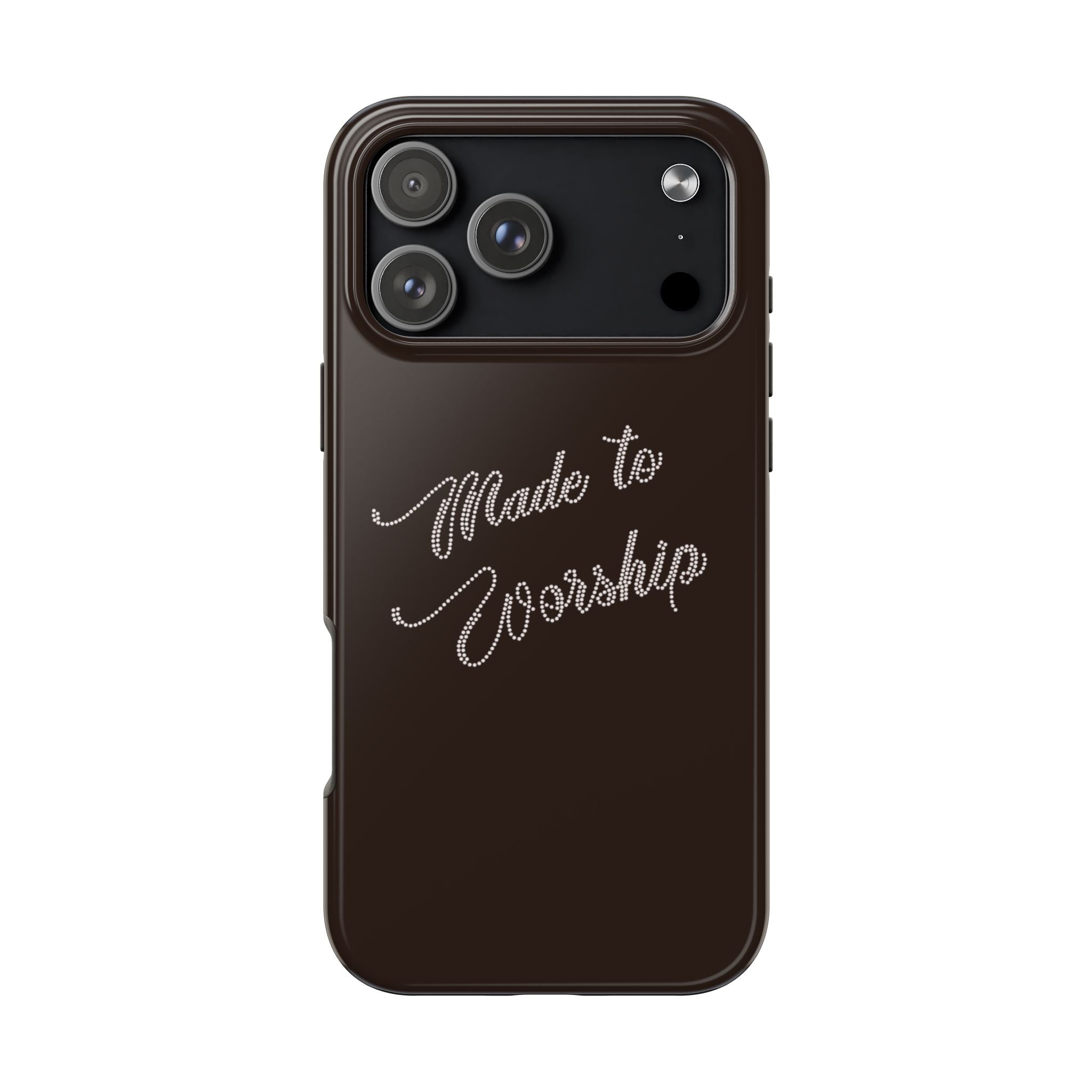 BROWN MADE TO WORSHIP PHONE CASE