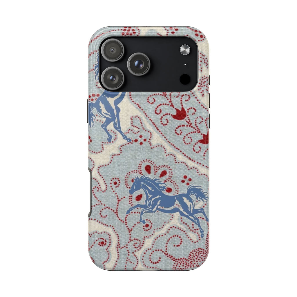 BLUE BANDANA HORSES PHONE CASE