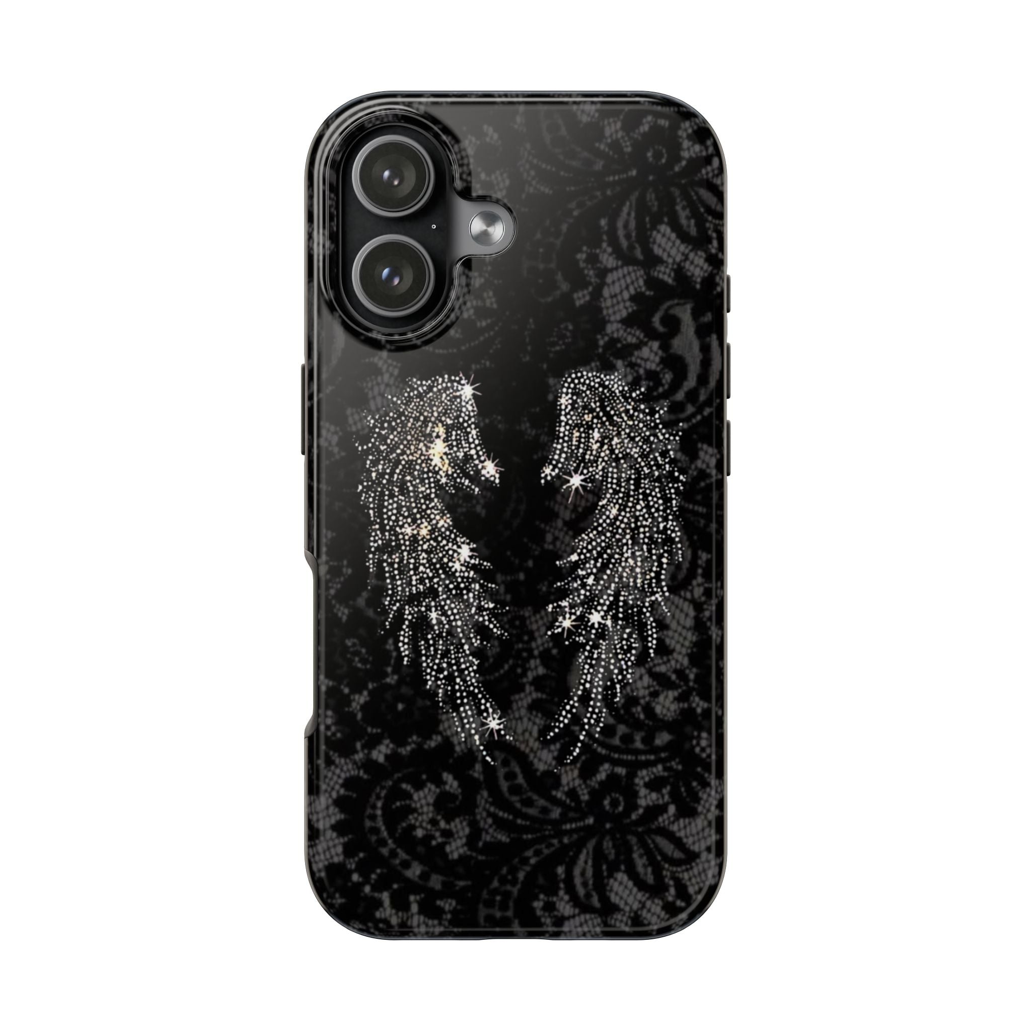 BLACK LACE ANGEL WINGS PHONE CASE