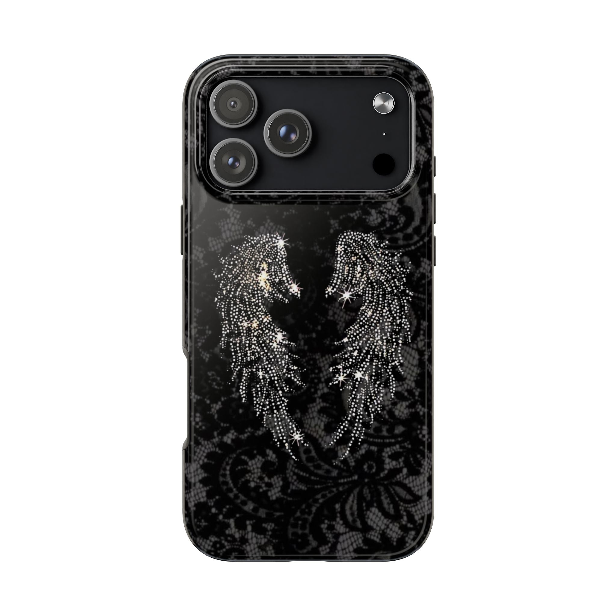 BLACK LACE ANGEL WINGS PHONE CASE