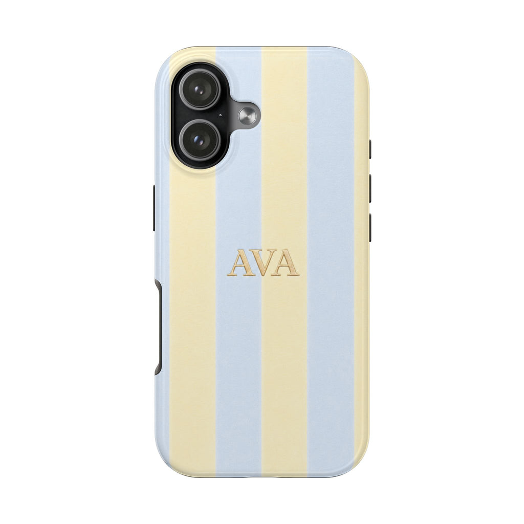 PERSONALIZED SUMMER STRIPES INITIALS NAME CUSTOM PHONE CASE