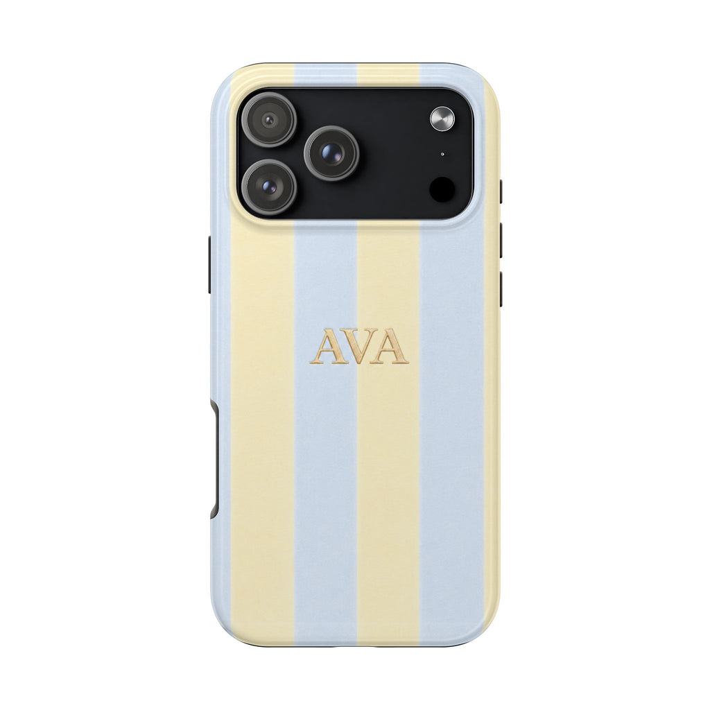 PERSONALIZED SUMMER STRIPES INITIALS NAME CUSTOM PHONE CASE