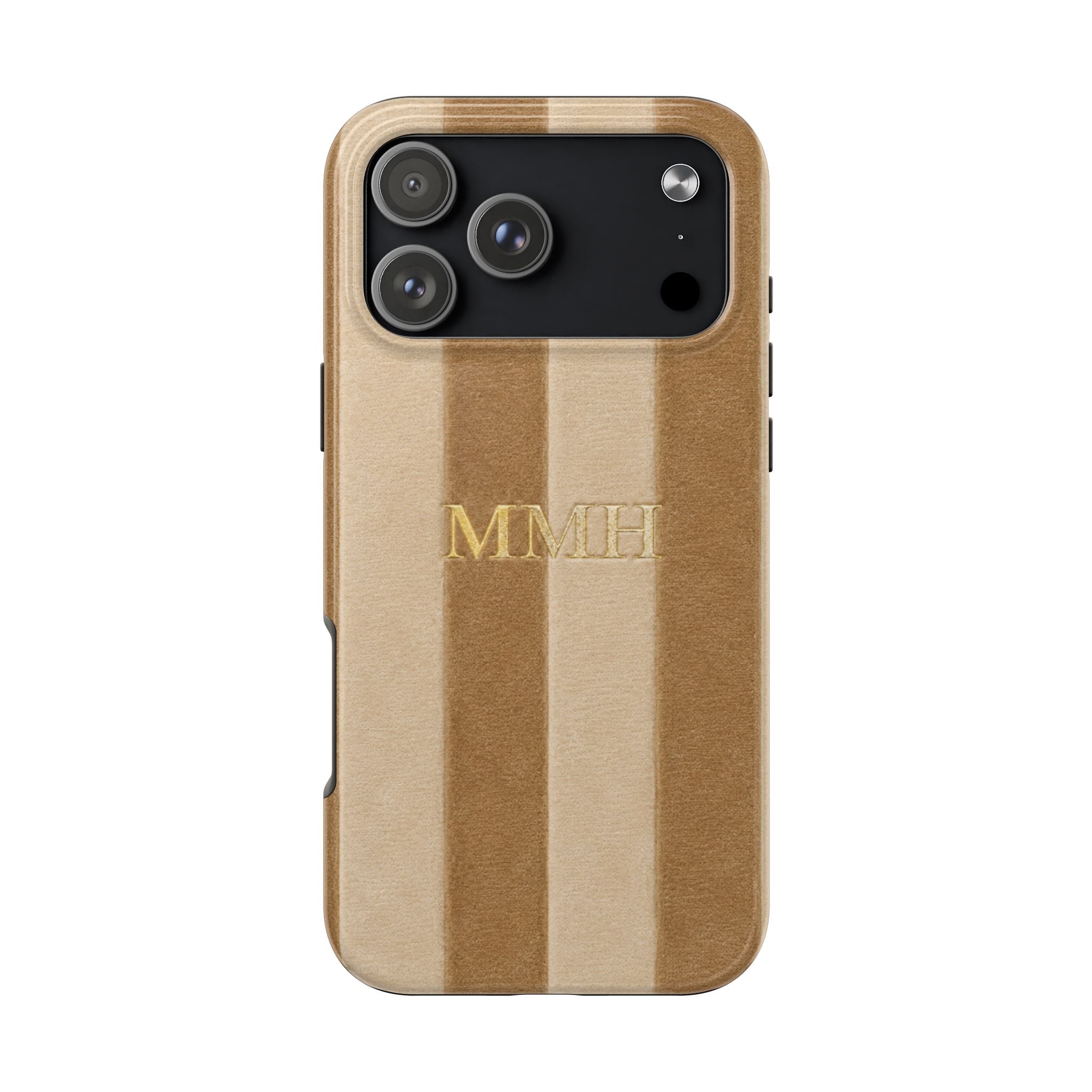 PERSONALIZED CAMEL STRIPES INITIALS NAME CUSTOM PHONE CASE
