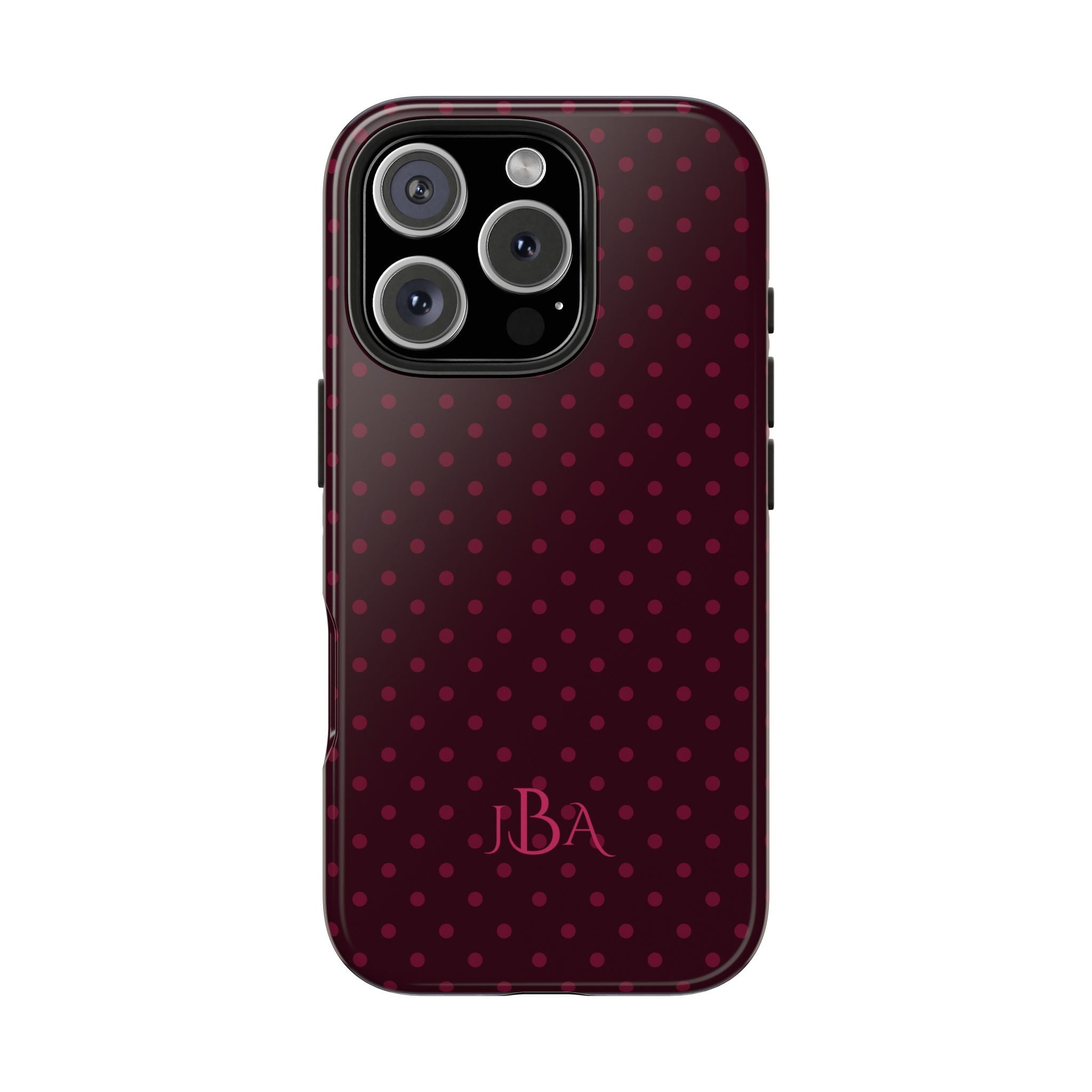 PERSONALIZED NAME CUSTOM PLUM POLKA DOTS MONOGRAM INITIALS PHONE CASE