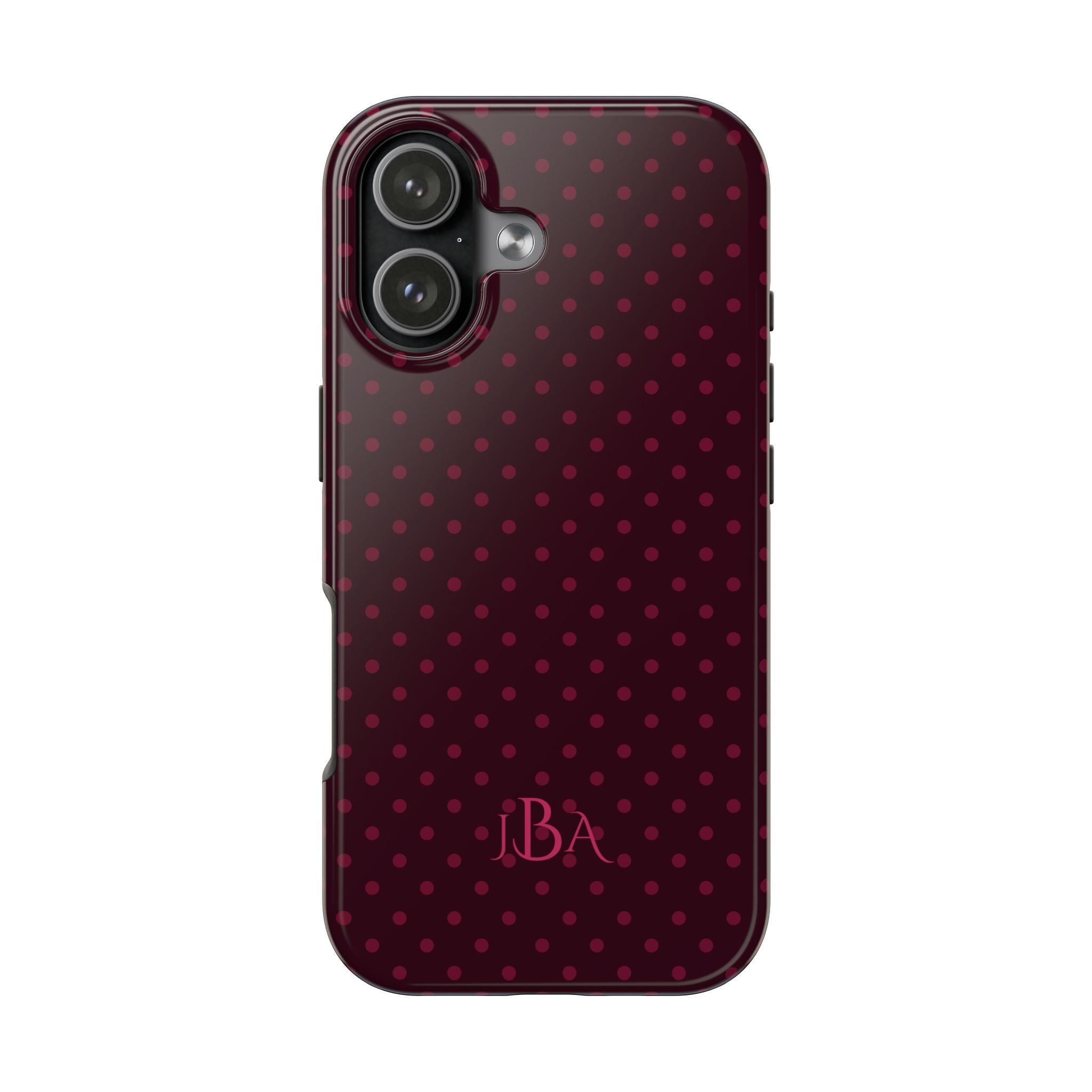 PERSONALIZED NAME CUSTOM PLUM POLKA DOTS MONOGRAM INITIALS PHONE CASE