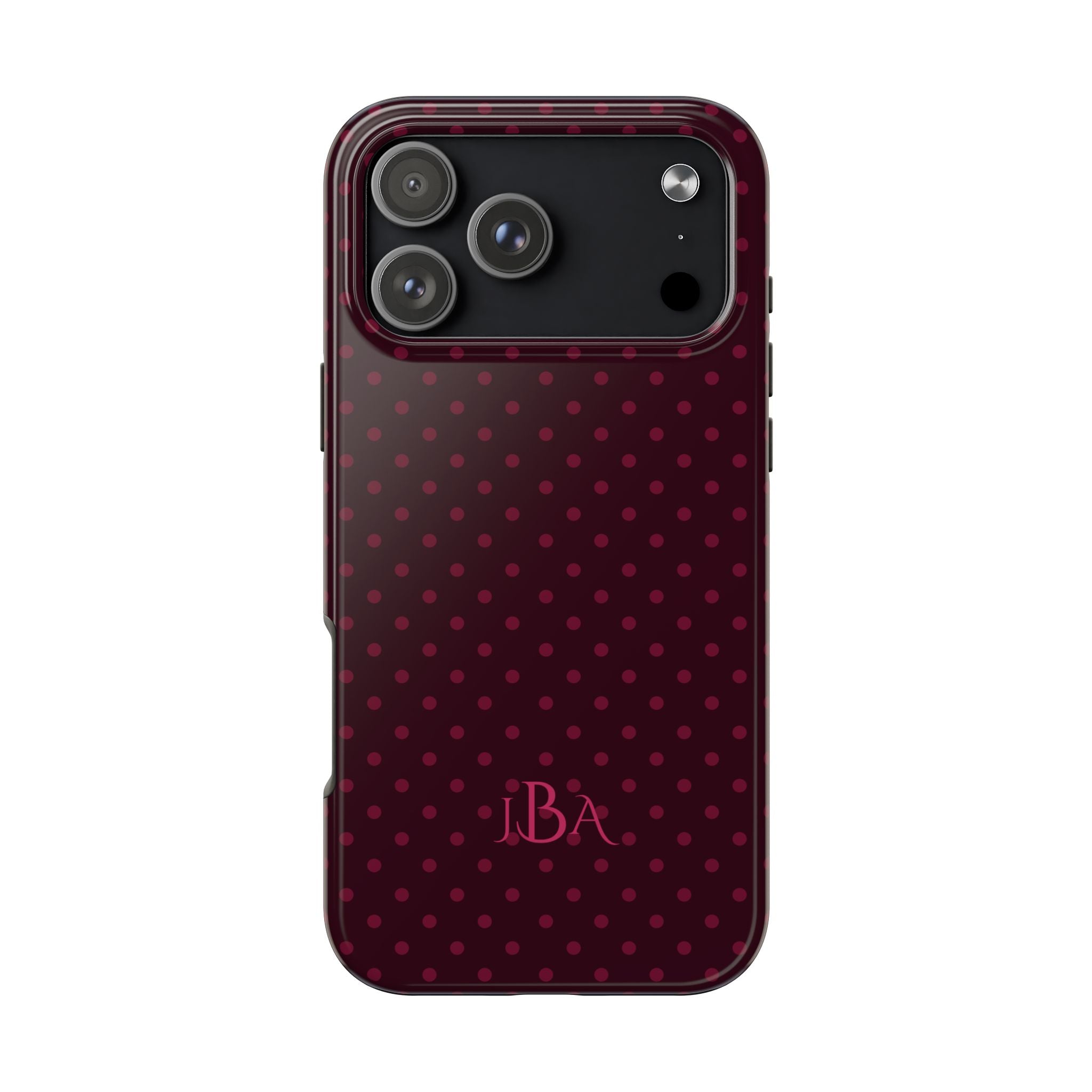 PERSONALIZED NAME CUSTOM PLUM POLKA DOTS MONOGRAM INITIALS PHONE CASE